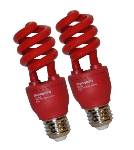 Sleeklighting 13 Watt Red Spiral Bug Cfl Light Bulb Ul Approved 120