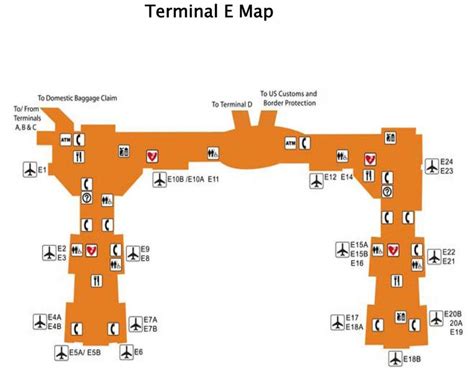 Iah Terminal E Map Houston Airport Terminal E Map Texas