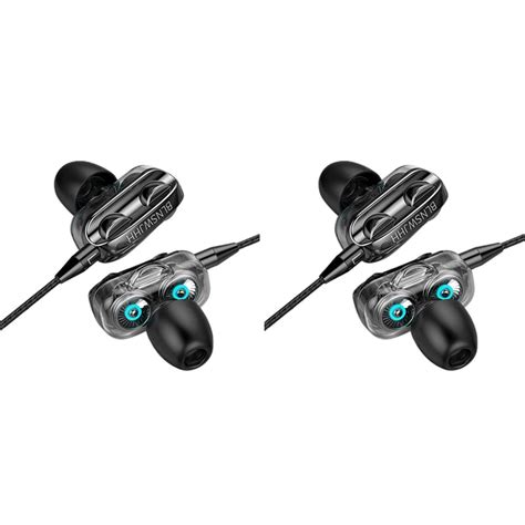 2x In Ear Earbud Headphones Wired Headphones Bass Stereo Earbuds Sports