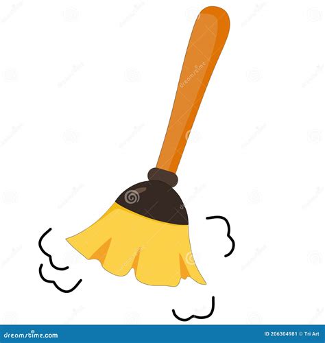 Vector Illustration Of A Feather Duster Cleaning The Dust Stock Vector