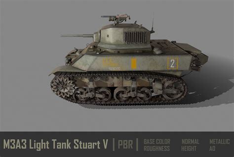 3d Model M3a3 Light Tank Stuart V Pbr Vr Ar Low Poly Cgtrader