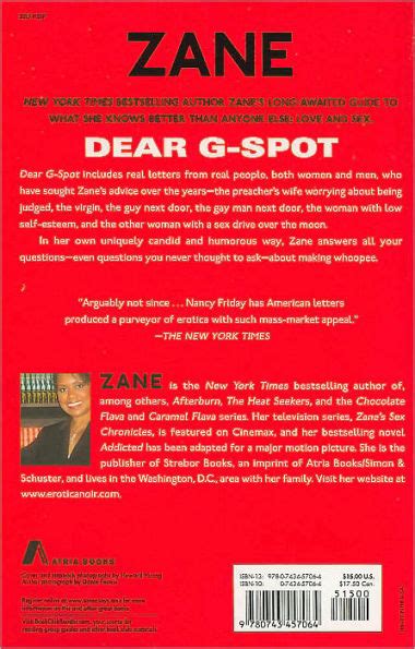 Dear G Spot Straight Talk About Sex And Love By Zane Paperback