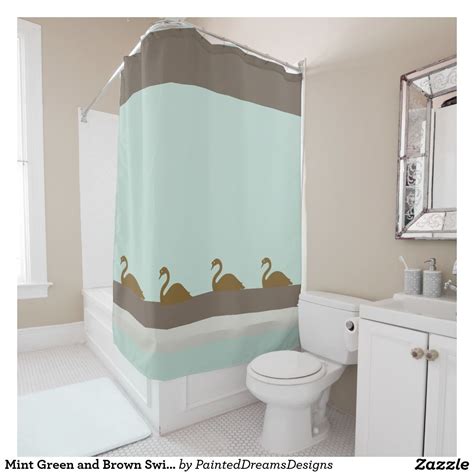 Check out our bear decor bathroom selection for the very best in unique or custom, handmade pieces from our bathroom décor shops. Mint Green and Brown Swimming Swans Shower Curtain ...