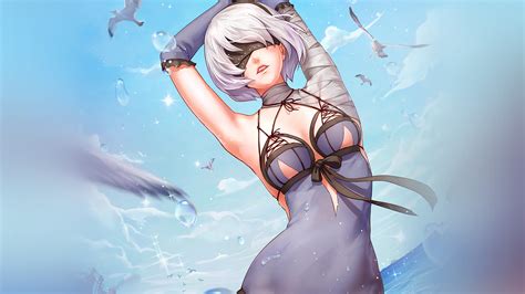 Bc Anime Girl Sexy Sea Art Illustration Wallpaper