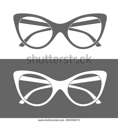 Cat Eye Glasses Outline Sunglasses Vector Stock Vector Royalty Free 484308475