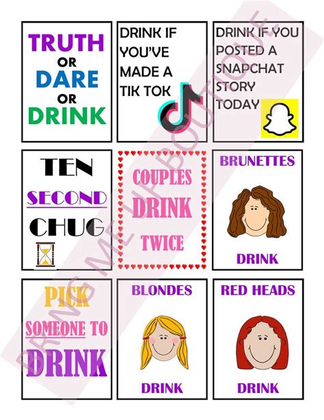 Drinking Card Game Etsy