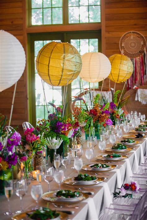 Suspended Paper Lantern Centerpieces