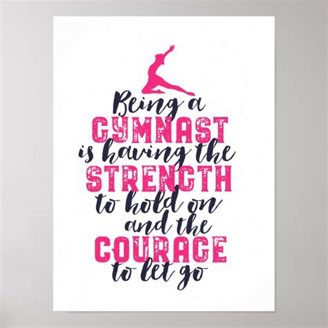 Motivational Gymnastics Quote Sports Girl Gymnast Poster Zazzle