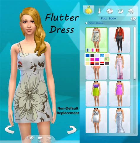 Floral Flutter Dress By Adil338 Sims 4 Female Clothes