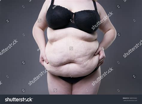 Fat Female Belly Overweight Body Woman Stock Photo Edit Now 588050462