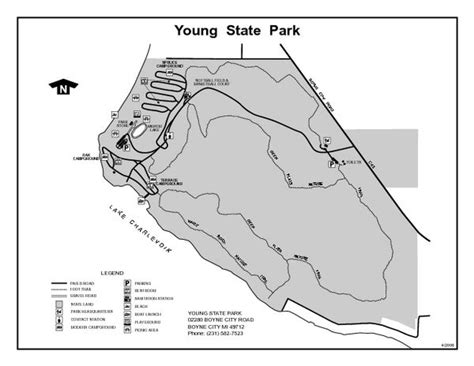 Young State Park Michigan Site Map Maps Local Pinterest
