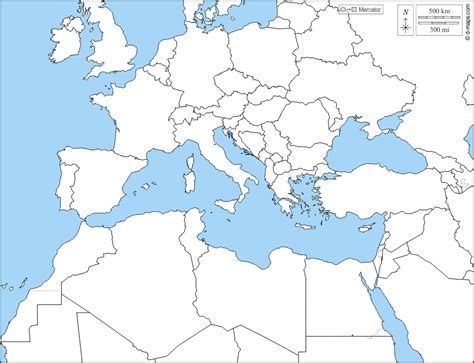 Blank Map Mediterranean Region