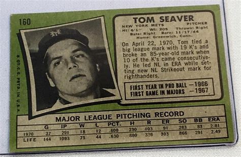 Base card artwork for topps canvas collection 2012 trading card set. Lot - 1971 Topps Set Break #160 Tom Seaver Baseball Card