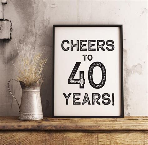 40th Birthday Decoration For Men Cheers To 40 Years Sign Etsy 40th