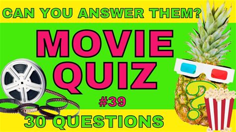 General Movie Quiz 39 Trivia Fun Multiple Choice Pub Quiz Challenge