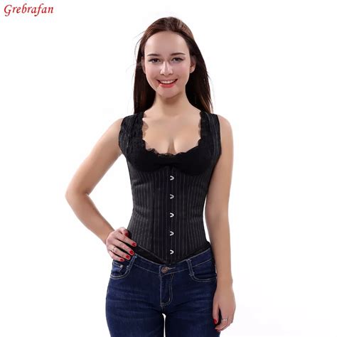 Sexy Corset Vest Steampunk Striped Underbust Gothic Steel Boned Cupless Bustiers Sexy Corset