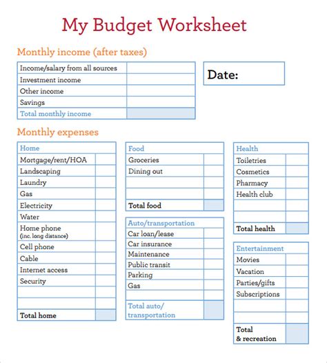 Simple Budget Forms Printable Signlio Sexiz Pix