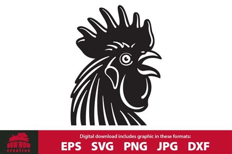 Rooster Chicken Head Svg Cutting File And Clipart