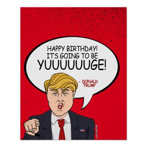 donald trump greeting happy birthday png poster
