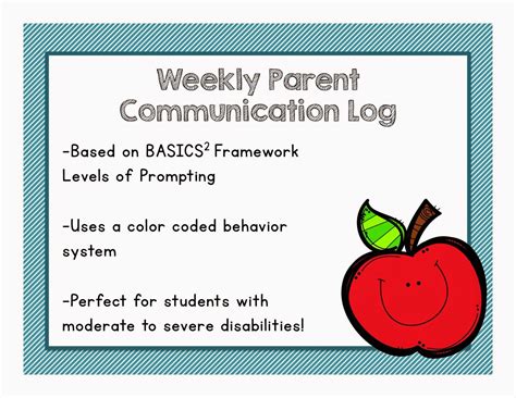 Weekly Parent Communication Log Special Ed Communication Log Parent