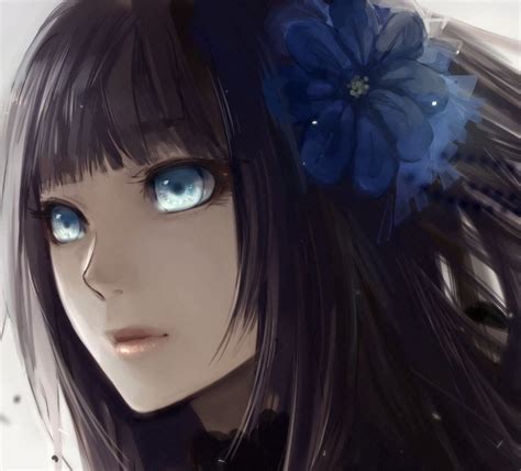 Image Tumblr Static Anime Girl With Black Hair And Blue Eyes 1920x1080 Allanimefanon
