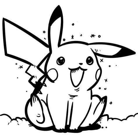 Pikachu Clipart Black And White