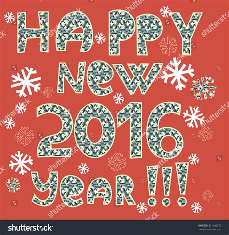 Happy New Year 2016 Greeting Card Vector Illustration 331006079