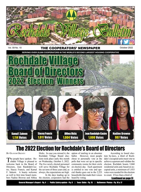 rochdale village bulletin newspaper october 2022 edition by rochdale village inc issuu