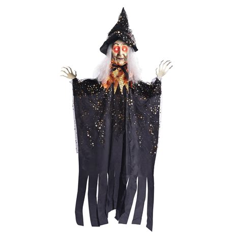 Wbhome Halloween Animated Prop 6ft Life Size Hanging Wicked Witch With