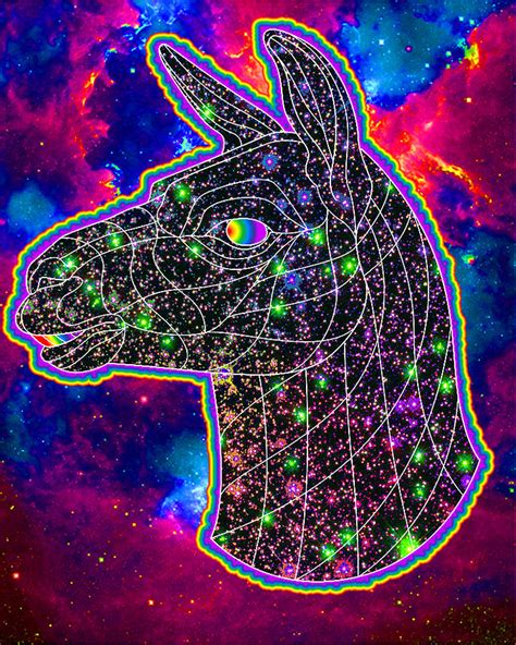 Space Llama Digital Art By Justen Cotelle Fine Art America