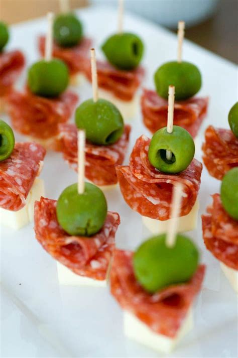 Salami Castelvetrano Olive And Provolone Skewers New Years Eve