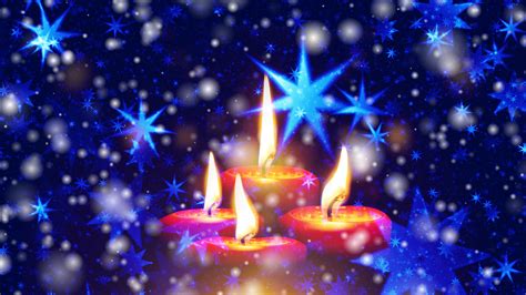 Download Wallpaper 3840x2160 Candles Stars Snowflakes Glitter 4k Uhd
