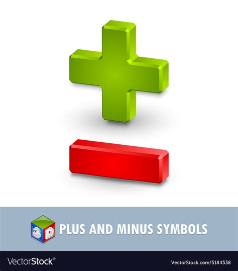 Plus And Minus Symbols Royalty Free Vector Image