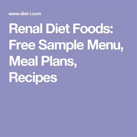 A Free Diabetic Renal Diet Meal Plan Renaldiabetic
