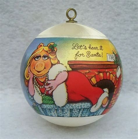 Vintage 1981 Hallmark Satin Miss Piggy Kermit Muppets Christmas