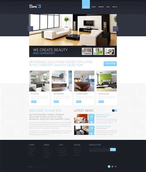 Certainly, archi will help you to build. Interior Design Responsive Website Template #44659