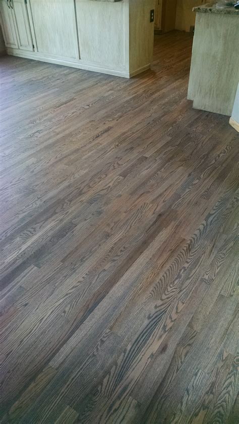 Red Oak Floor With Custom Gray Stain Red Oak Floors Refinishing