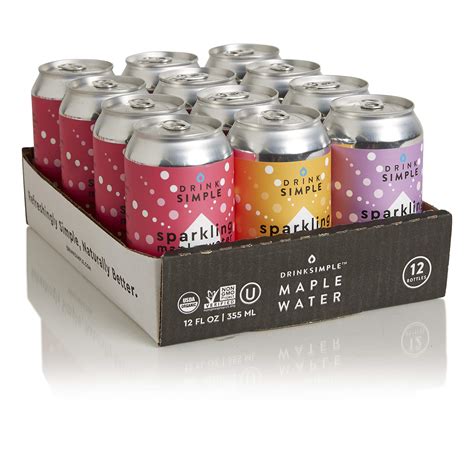Drink Simple Organic Sparkling Maple Water Variety Pack 12oz Cans
