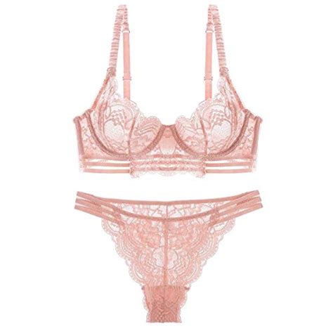 Guoeappa Women S Sexy Soft Lace Lingerie Set See Through Underwear