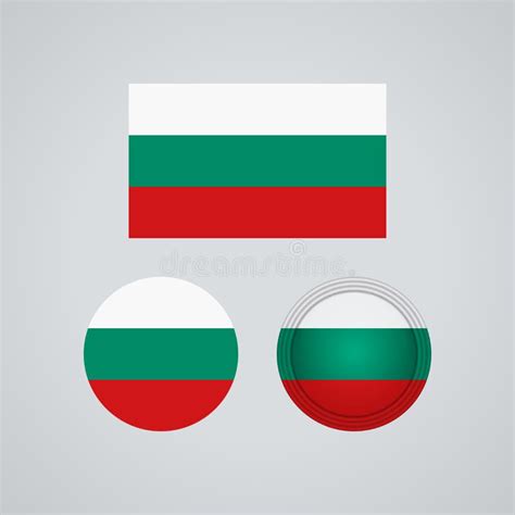Bulgarian Trio Flags Illustration Stock Vector Illustration Of