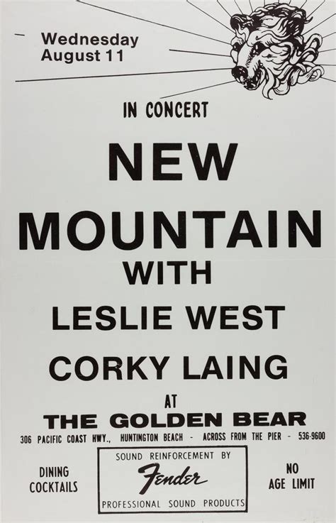 Lot Mountain And Corky Laing Concert Poster Collection