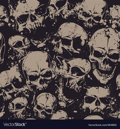 Grunge Skull Seamless 2 Royalty Free Vector Image