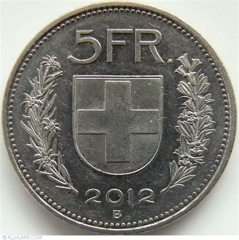 5 Francs 2012 Confederation 1850 2024 5 Francs Switzerland