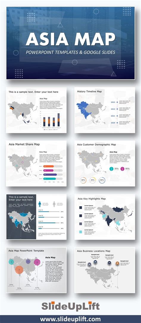 Asia Map Templates Slideuplift Professional Presentation