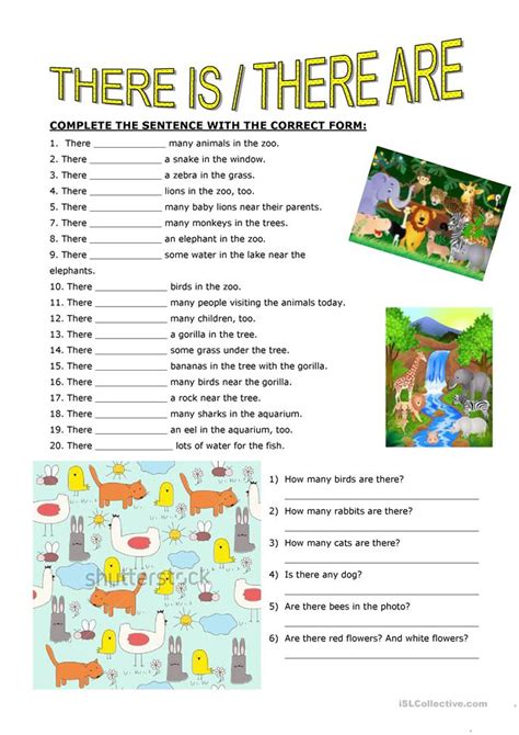 There are two ways to say 'there is/are' in russian. THERE IS THERE ARE worksheet - Free ESL printable ...