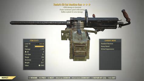 3 Zealots 50 Cal Machine Gun Explosive Movement Fallout 76 Pc