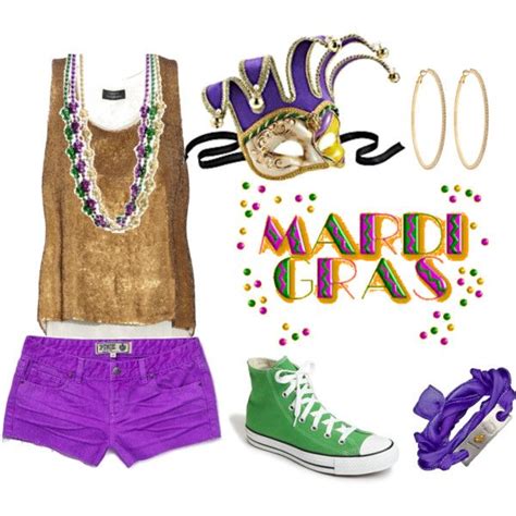 the mardi gras outfit is purple and green
