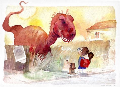 Here are examples where children's book illustrator isabelle arsenault used gouache, pencil and watercolor together. 1000x729_5654_Dino_and_schoolgirl_2d_illustration_book ...