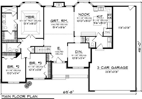 Some plans configure this with a guest suite on the first floor and the others (or just the remaining secondary bedrooms) upstairs for maximum flexibility. 17 Amazing 3 Bedroom Ranch Style House Plans - House Plans ...