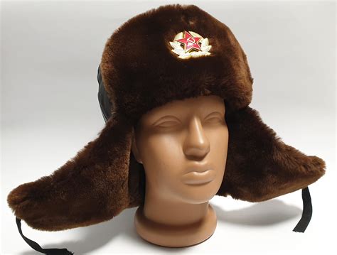 ushanka russian hat soviet uniform sheepskin fur genuine etsy